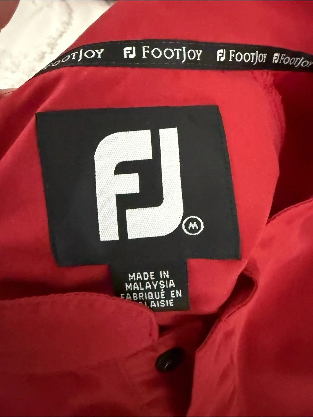 FootJoy Red Golf Jacket with Black Logo Trim